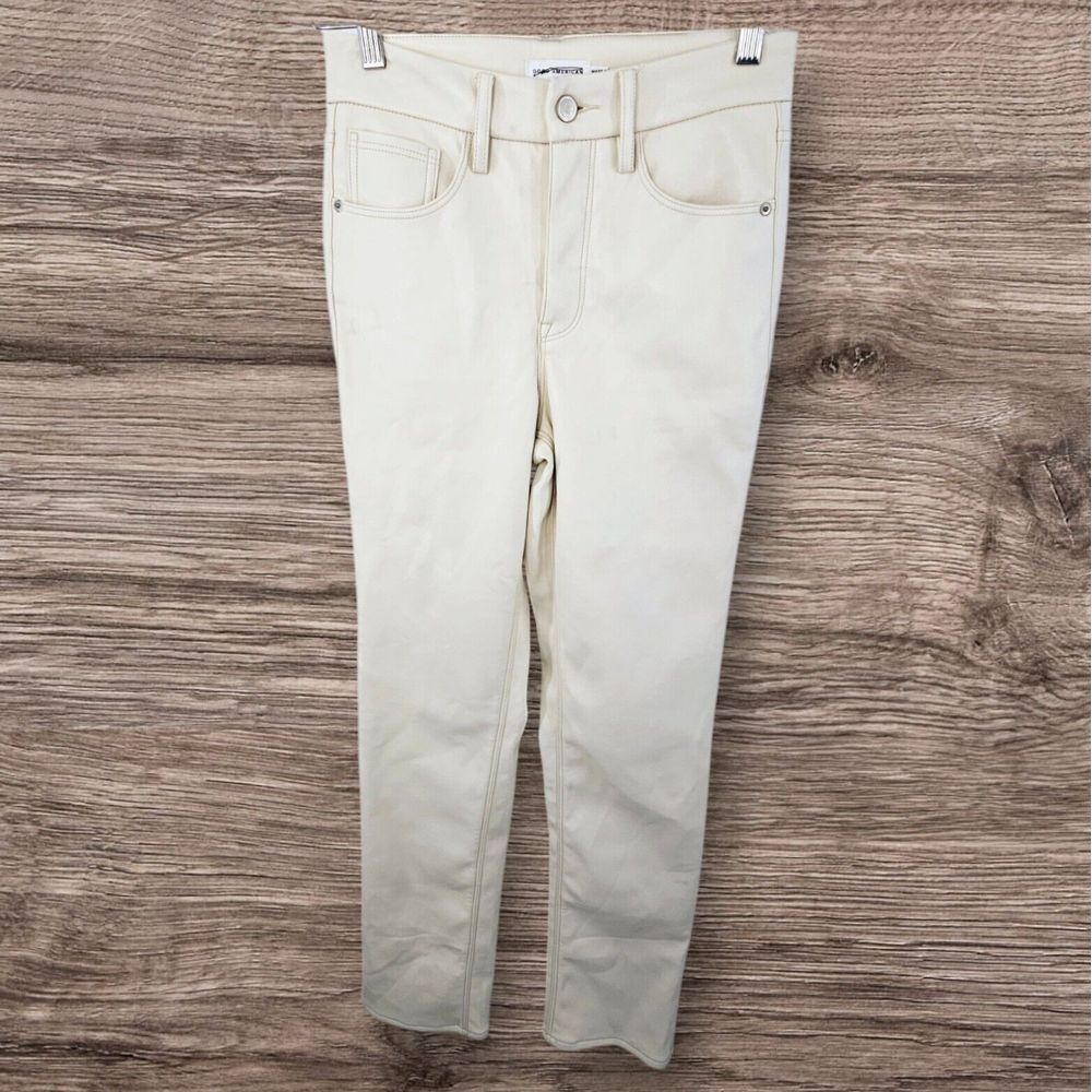 New Good American Better Than Leather Good Icon Faux Leather‎ Pants Size 0/25